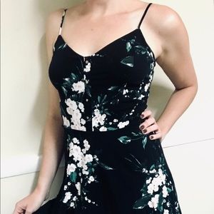 Black dress with white flowers